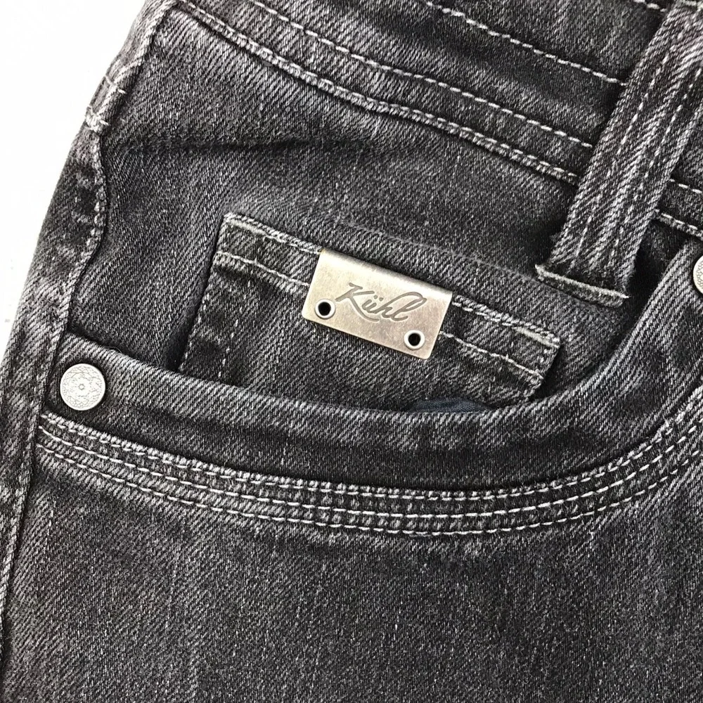 Kuhl Jeans Womens 12 Regular (33x30) Black Mid Rsie Straight Outdoor Stretch
